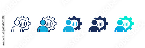 Operations Management icon set multiple style collection