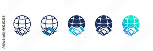 External Partnership icon set multiple style collection