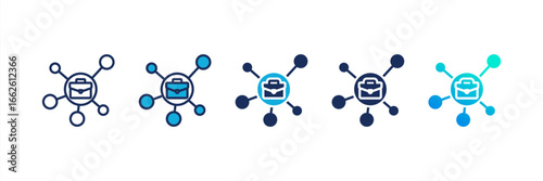 Business Network icon set multiple style collection