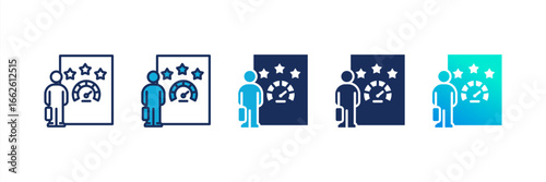 Performance Review icon set multiple style collection