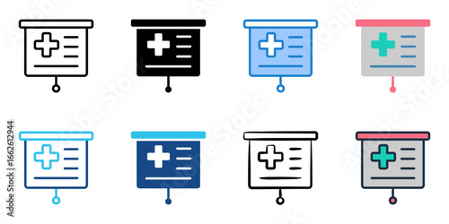 Emergency Training icon set multiple style collection 
