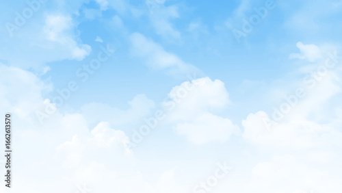 sunny sky and white clouds. Photo of a bottom-up view of the sky. Picture for stretch ceiling decoration. beautiful clouds in the blue sky