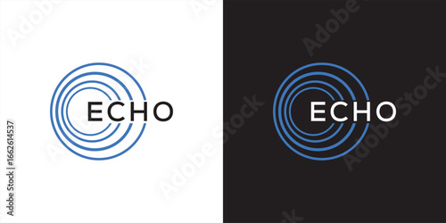 Echo logo design vector, echo typography text graphic icon concept
