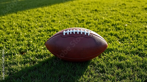 Wallpaper Mural American football centered on green field with professional lighting and soft shadows. Torontodigital.ca