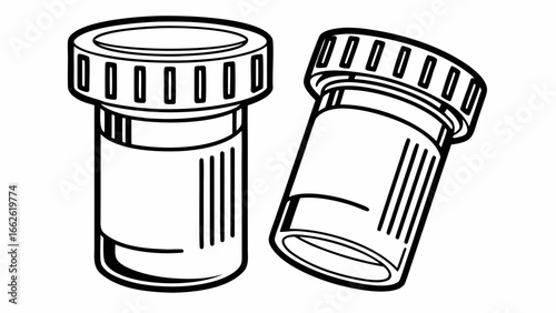 Outline bottle container drawing graphic illustration medicine bottle pill bottle vector art design element medical icons