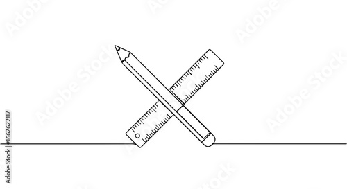 Creative tools: pencil, ruler and line.