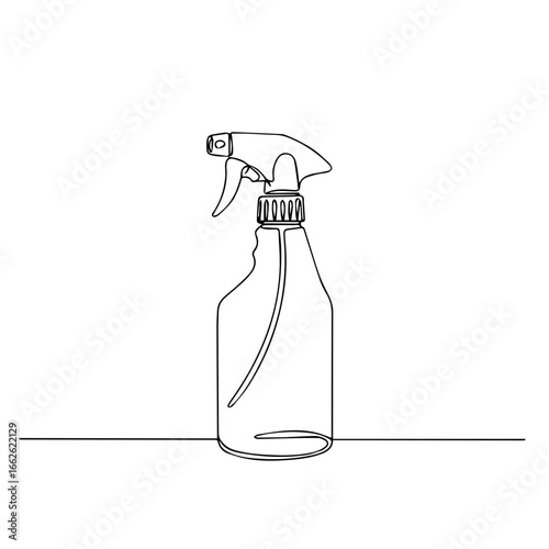 Elegant line drawing of a spray bottle, minimalist design.