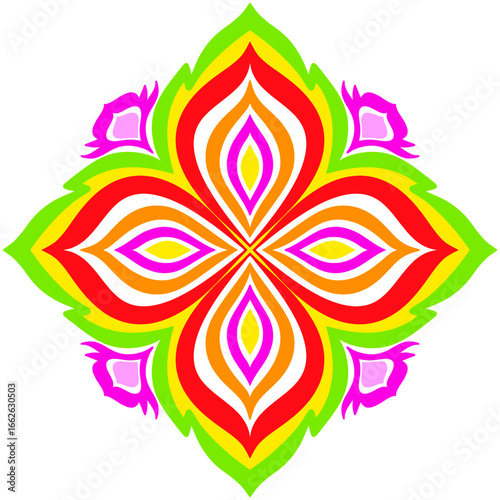 Colorful Floral Mandala Pattern Background 005