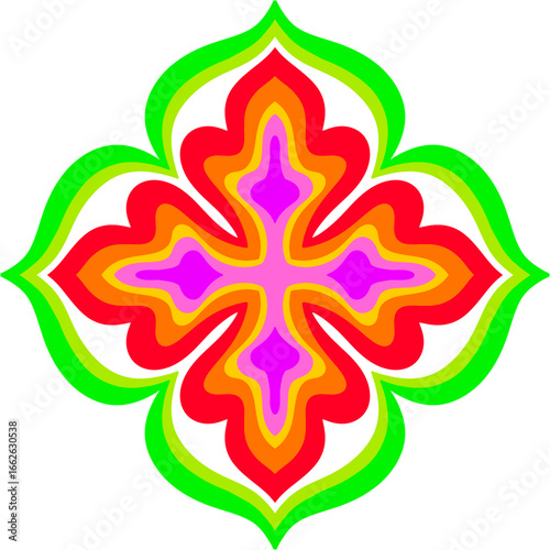 Colorful Floral Mandala Pattern Background 005