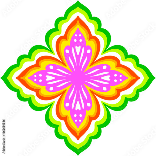 Colorful Floral Mandala Pattern Background 005