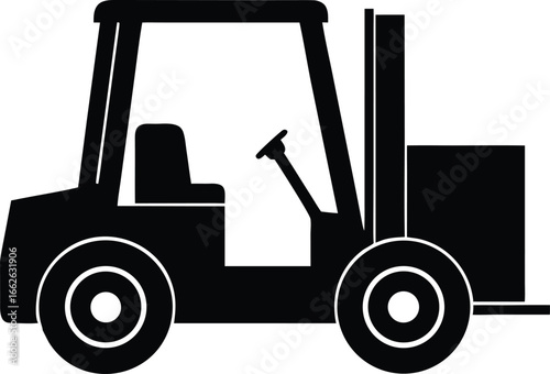  forklift vehicle silhouette vector