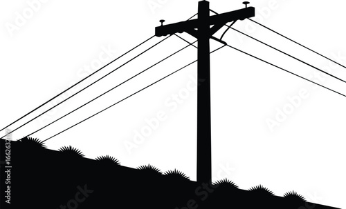 telephone wire pole silhouette vector