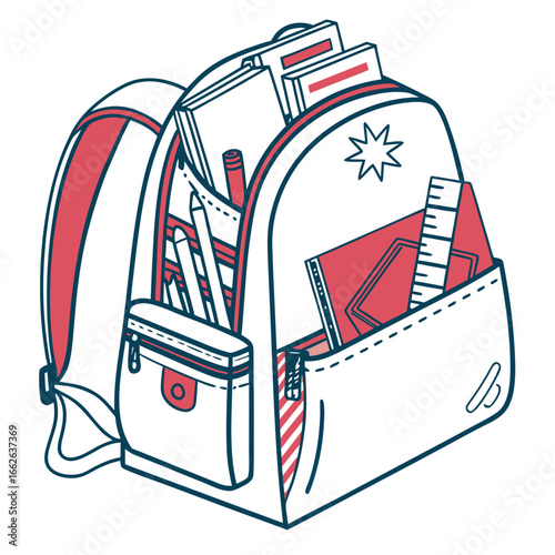 vector illustration of mail box with mail