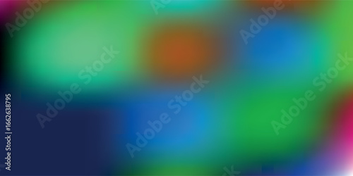 Bright abstract gradient background with blue, yellow, red, pink colors. Vector horizontal trendy style concept for summer, spring party poster, flyer