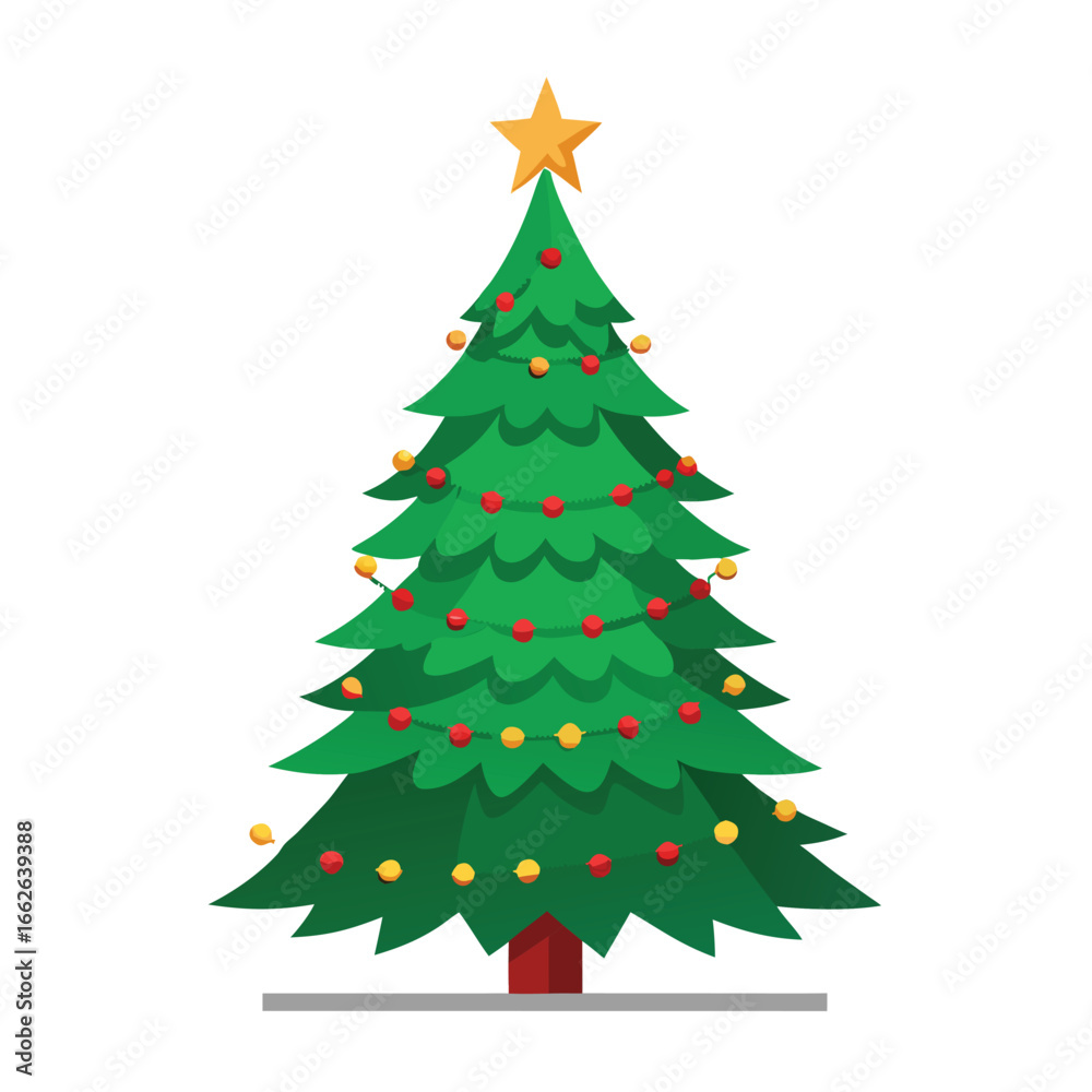 Fototapeta premium An immense Christmas tree of overwhelming size, isolated on a clean background.