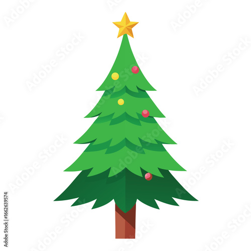 An infinite Christmas tree with boundless beauty, isolated on a clean background.