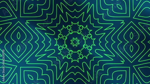 Animation Geometric kaleidoscope overlay pattern on blue backdrop, ideal for digital backgrounds, wallpapers, and abstract design projects.