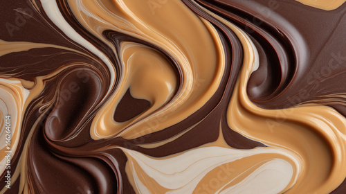 Elegant swirl of chocolate and caramel in gourmet dessert with rich creamy textures and enticing flavors perfect for food lovers and confectionery enthusiasts