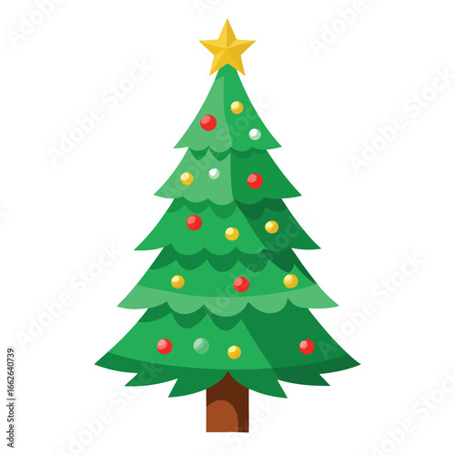 A miraculous Christmas tree filled with wonder, isolated on a clean background.