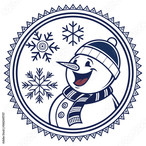 An isolated badge design featuring a joyful winter praise theme.