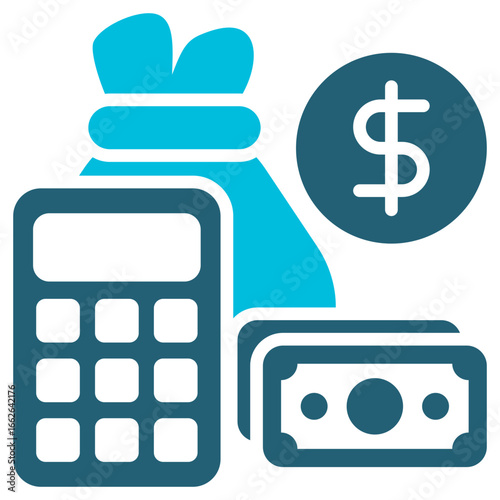 Financial Glyph Blue Icon