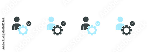 Capability Glyph Icon Pack in Blue and Black Style Vector Illustration