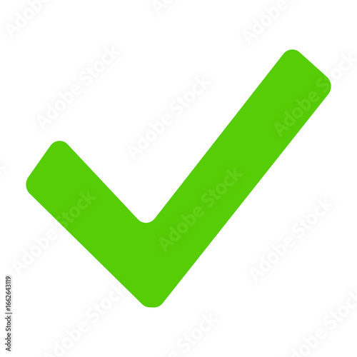 green check mark.  Green checkmark icon on transparent background.