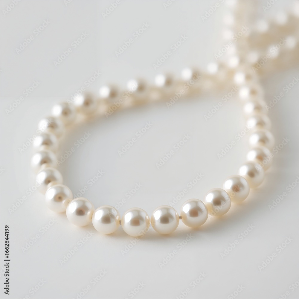 pearl necklace on a white background pearl necklace on a white background