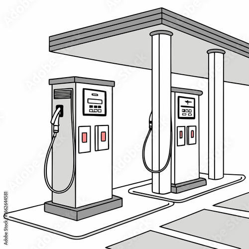 Simple Gas Station Illustration