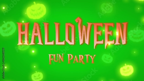 Halloween party text animation video