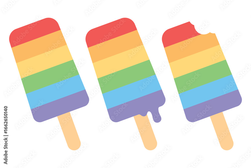 Flat design illustration of rainbow popsicle
Flat design illustration of rainbow popsicle