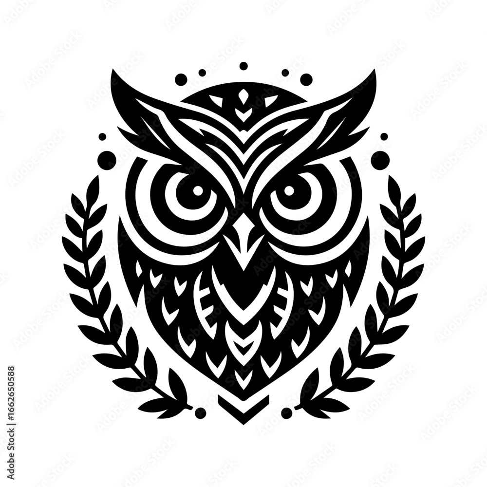 Fototapeta premium Stylized Black and White Owl