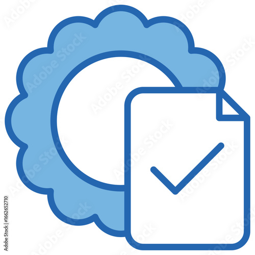 Compliance Blue White Icon Editable Stroke