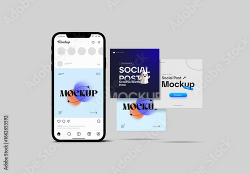 Social Media Post Content Mockup for Marketing