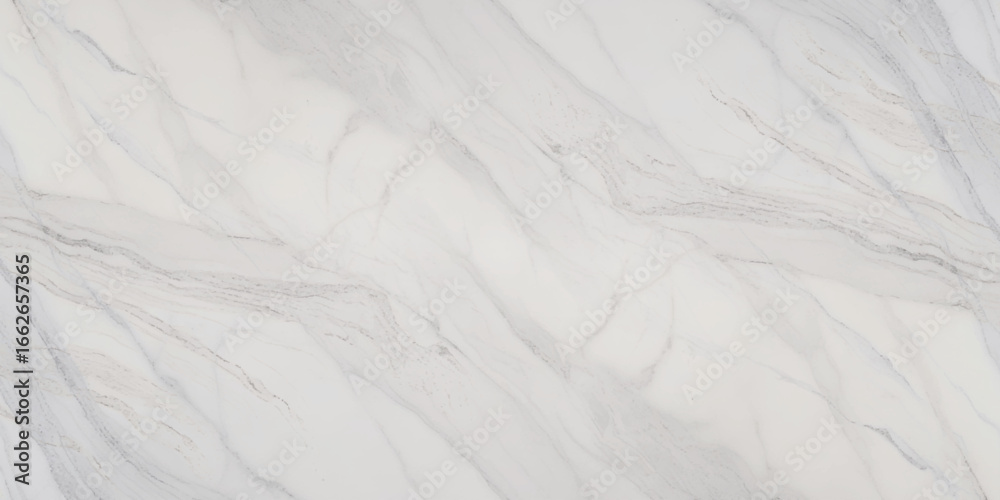 Obraz premium Abstract white marble surface with delicate, flowing gray veins running diagonally across it.