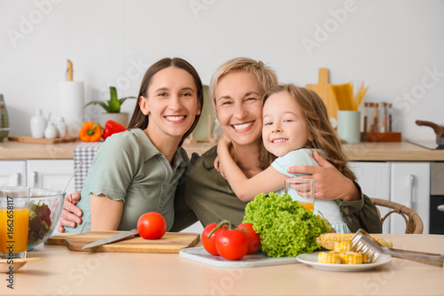 Little girl with her mother...