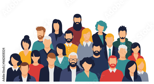 Diverse group of people standing together showing unity and collaboration in a community setting representing togetherness and teamwork