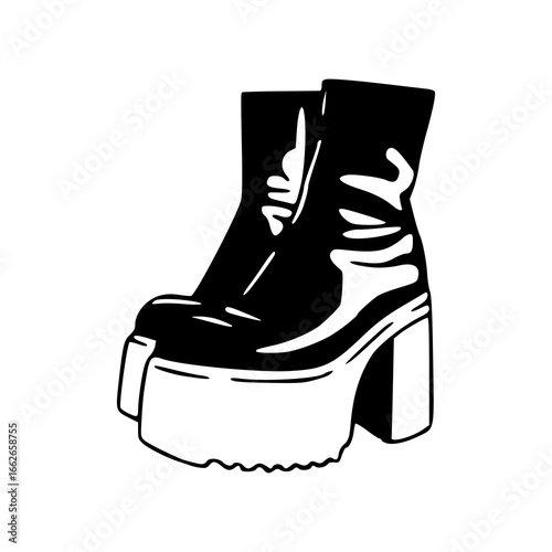 retro 70s goth boots