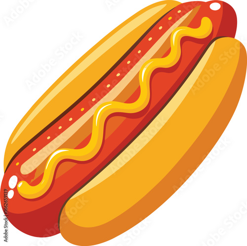 Hot dog with mustard