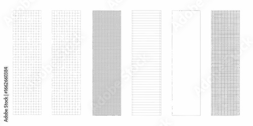 Six Vertical Geometric and Line Patterns grid lines