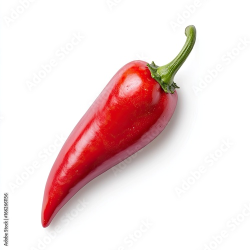 Red chili pepper, top view, isolated © vaxov