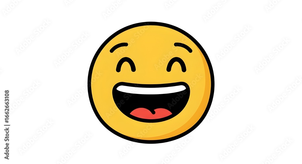 Fototapeta premium Cartoon emoji icon with transparent background