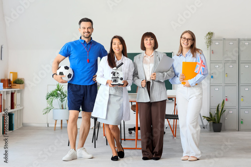 Group of teachers smiling i...