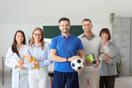 Group of teachers smiling i...