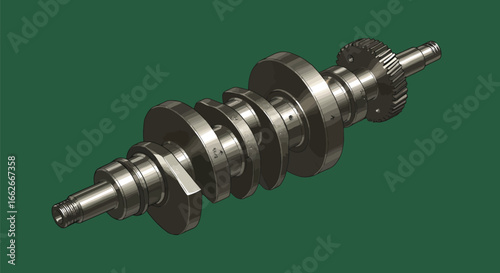 Automotive crankshaft engine part mechanical component