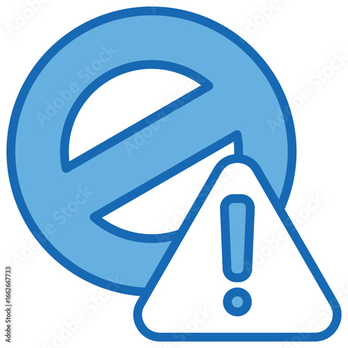 Restriction Blue White Icon Editable Stroke