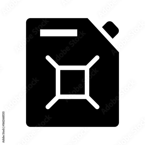 Fuel Can Icon – Gasoline Container Solid Vector Illustration.