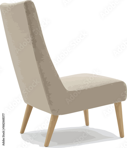 Modern beige accent chair mid century style