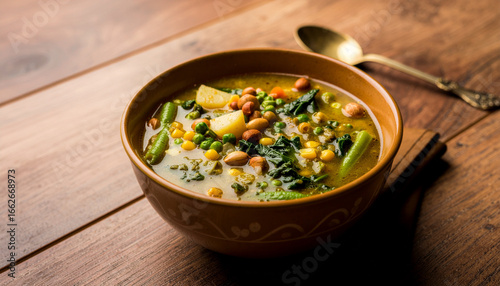 Sayur Asem in Clay Bowl with Steam