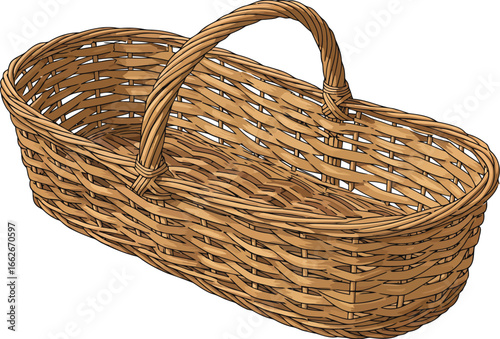 Woven willow moses basket bassinet